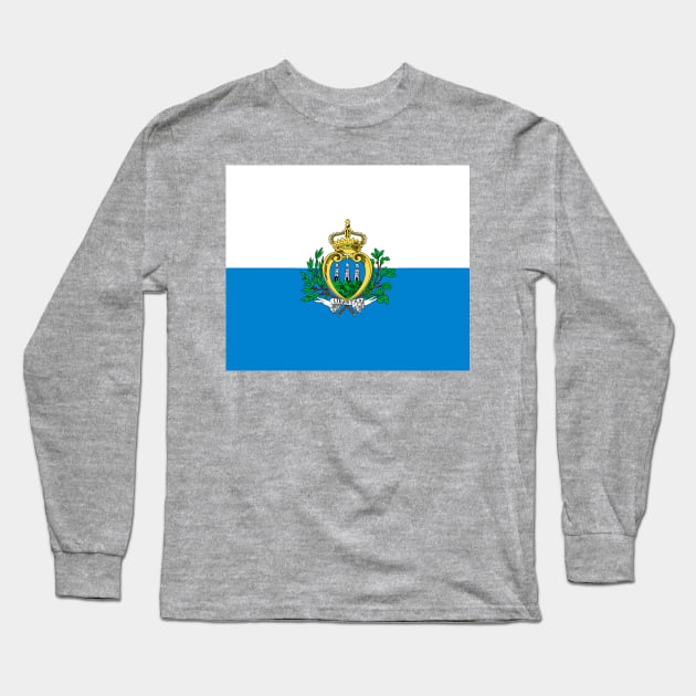 San Marino flag Long Sleeve T-Shirt by flag for all